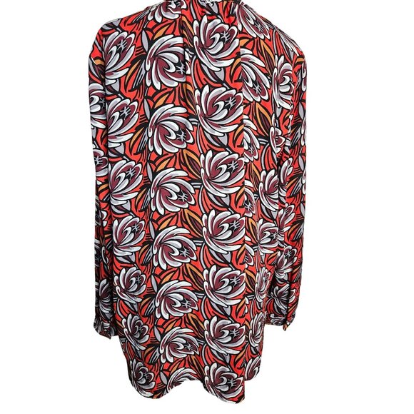 Loft Floral Print Long Sleeve Pullover Tunic Top Size L Colorful Lightweight - Picture 2 of 11